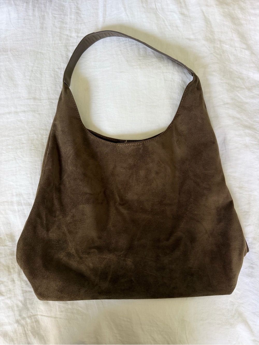 Slouchy Microsuede Shoulder Bag Tote